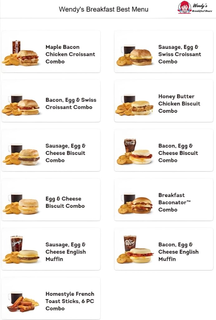 Wendys Breakfast Menu With Prices